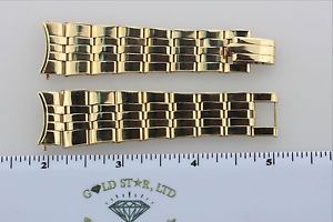 18mm Wide Solid 14K 585 Yellow Gold Stretchable Watch Band 34.4 Grams - 6"-8.25"