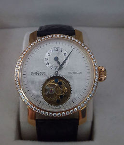 Tourbillion Uhr 18 Kt Gold mit Diamanten