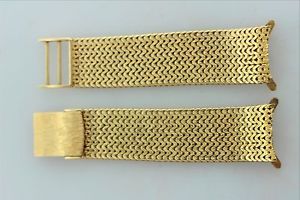 20mm Wide Solid 18K 750 Yellow Gold Mesh Link Watch Band 66.8 Grams - 6.5