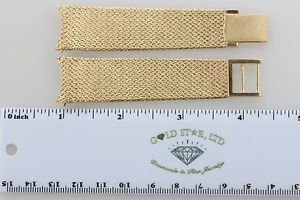 20mm Wide Solid 14K 585 Yellow Gold Mesh Link Watch Band 51.7 Grams - 6.5