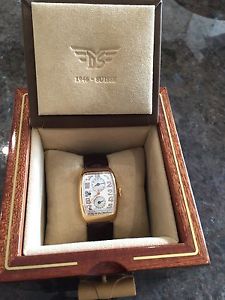 Dubey And Schaldenbrand Aerodynamic Duo 18ct Rose Gold Watch With Walnut Box