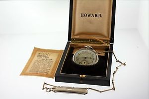 E. Howard Watch Co.Vintage Solid 14k White Gold Pocket Watch Original Box- 77.7g