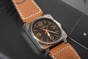 $3900 NIB BELL & ROSS BR03-92 GOLDEN HERITAGE AVIATION CASE 42MM WATCH LEATHER