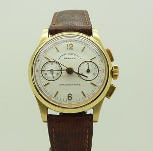 Rare 18K Solid Gold Eberhard & Co Contograf Chronograph Watch Cal 872 Ref 30031