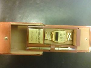 PULSAR 18k 750 Gold TIME Computer Calculator Watch w/ Box, Pen "US" Version