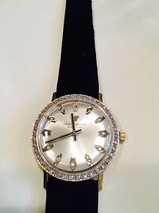 Vintage Mens 14k White Gold Jules Jurgenson Diamond Bezel Wrist Watch