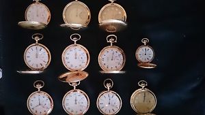 10 Taschenuhren Gold 585 Sammlung