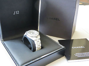 REDUCED! Genuine Mint Chanel J12 Ceramic Watch 38mm White Mens Women's H0968
