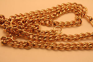 100% Genuine Vintage 9ct Rose Gold  Curbed Link Chain - 67cm Long