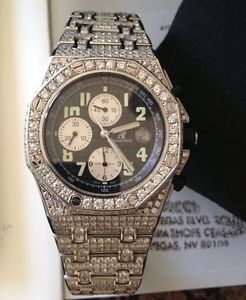 Iced Out Audemars Piguet Royal Oak Offshore Diamond Watch Mens