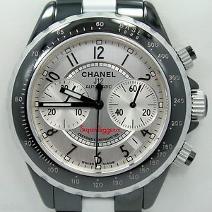 Men's CHANEL J12 Superleggera ~ Black Ceramic AUTOMATIC Chronograph 41mm Watch