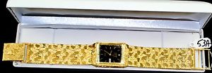 14k solid gold geneva watch