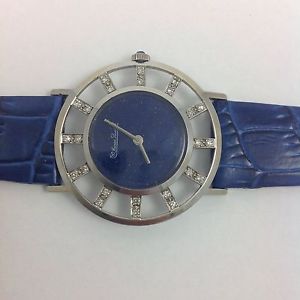 LUCIEN PICCARD BLUE LAPIS 14K WHITE GOLD AND DIAMONDS WATCH