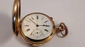 TEMPORA REPETITION A QUARTS CHRONOGRAPHE 18kt Gold pocket watch  RARE SERVICED
