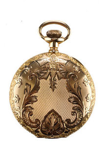 VINTAGE DUBOIS GEO J BUSCH 14KT Yellow Gold Case Double Hunter Pocket Watch