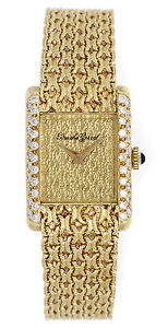 Bueche Girod Ladies 18k Yellow Gold Diamond Vintage Watch