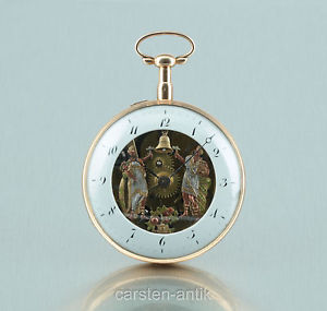 Le Fevre a Paris 18k Gold Jacquemart ¼ Repetititon Spindeluhr 1820 verge fusee