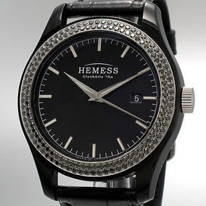 Glashütte /SA Hemess Hematic Evo- Edelstahl - schwarze Diamanten-Automatik-98,1g