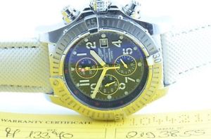 BREITLING SUPER AVENGER 1 CRONOGRAFO UOMO OROLOGIO ACCIAIO 48MM A13370 NERO DA