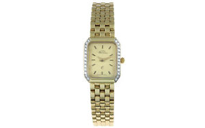 Damenarmbanduhr PRIOSA Quarz in 585/- Gellbgold mit Brillantbesatz PH-825568