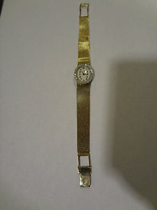 14K Yellow Gold Girard Perregaux .78 TC Diamonds 32.96 grams Mesh Band Watch