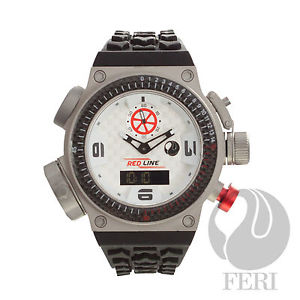 Genuine FERI Red Line Men's Sport Watch with 3 Swiss movements Titanium Case