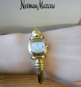 DAVID YURMAN 18K Solid Gold MOP Dial Cable Ladies Watch T-6065