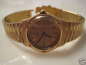 VINTAGE EBEL 18KT YELLOW GOLD SPORT CLASSIC WAVE WATCH BRACELET NOT SCRAP