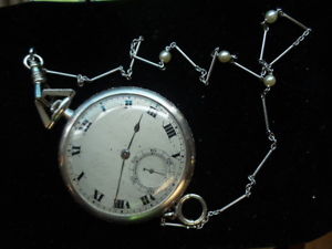 Rare Antique HAAS PLATINUM  Slim DIAMOND CRUSTED 17 JEWEL G4235 Pocket Watch