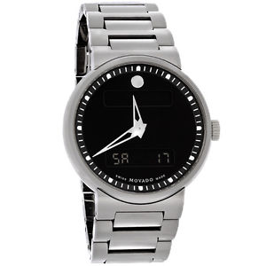 Movado Dura Mens Tungsten Carbide Digital Swiss Quartz Watch 0606435