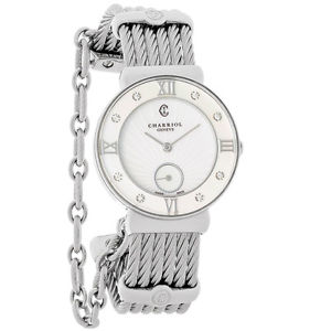 Philippe Charriol St. Tropez Ladies Diamond MOP Cuff Dress Watch ST30SD.560.008