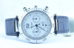 CARTIER PASCIÀ OROLOGIO AUTOMATICO DA UOMO CRONOGRAFO 39MM ACCIAIO/ACCIAIO RARO