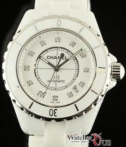 Chanel J12 H1629 38mm Automatic White Ceramic Diamond Dial Box/Papers/Warranty