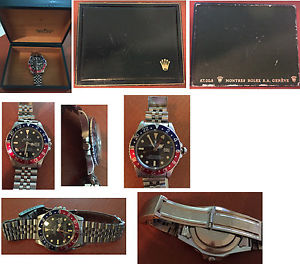 rolex gmt master 16750 plexy vintage 1982 con scatola - pallettoni