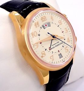 GIRARD PERREGAUX VERY RARE TRAVELLER II GMT ALARM 38mm 18K ROSE GOLD Ref# 4940
