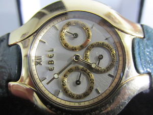 Rare Modern Ebel Lichine Power Reserve Solid 18k Gold Automatic Men's Watch 38mm