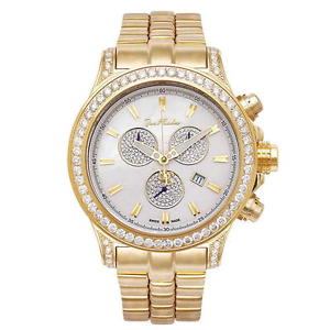 Joe Rodeo Diamant Herren Uhr - MASTER PILOT gold 7.2 ctw