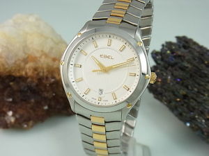 EBEL CLASSIC SPORT STAHL / GOLD BOX UND PAPIERE 42 mm HERRENUHR 1955Q42