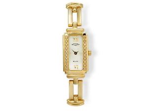 Rotary Womens LB1016707 9ct Yellow Gold Diamond Bracelet Quartz Wrist Watch