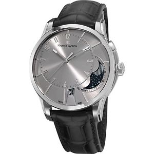 Maurice Lacroix Men's PT6318-SS001-130 Pontos Silver Moon Phase Dial Watch