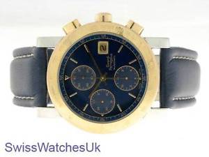 GIRARD PERREAGUX VINTAGE  STAINLESS STEEL & GOLD MENS WATCH