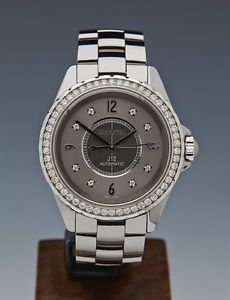 CHANEL J12 STAINLESS STEEL/GREY CERAMIC WATCH H2566 - RRP £12530 - COM143
