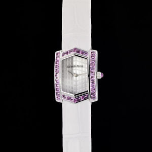 Audemars Piguet Facette 18K WG Ladies High Jewelry Watch. Baguette Pink Sapphire