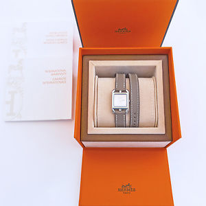 ICONIC Hermes Etoupe Cape Cod PM Double Tour Watch Classic Gift BNIB