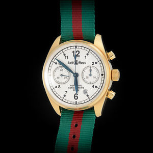 Bell and Ross 18K Yellow Gold "Vintage 126" Automatic Chronograph on Strap