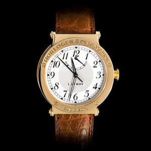 L. Leroy 18K Yellow Gold Classic Marine Automatic Chronometer Gent's Watch. New