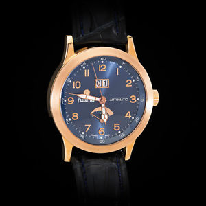 Tutima Valeo 18K Rose Gold Auto. Power Reserve Grande Date. Deep Blue Dial