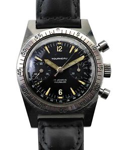 Vintage 60's Tourneau 450 Feet Divers Pilots Chronograph Valjoux 92 Movement