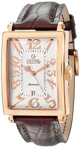 Gevril Men's 5100A Avenue of America Rose Gold-Tone Watch Leather Strap 194/500