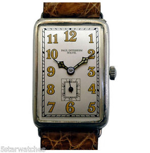 Vintage 1920's Paul Ditisheim "Solvil" Large Sterling Silver Men's Antique Watch